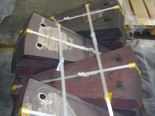 shell liner plate for rod tube mill - 730x408mm, 165kg, einbaufertig bearbeitet