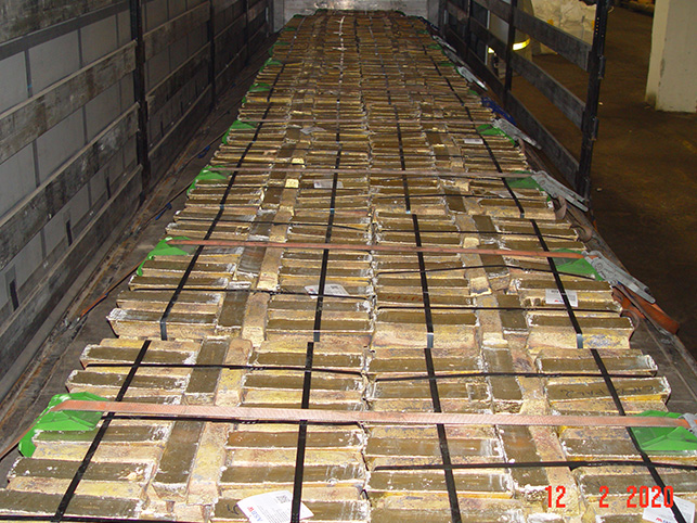 Messingblock - LKW-Partie von 23 Tonnen sicher verstaut