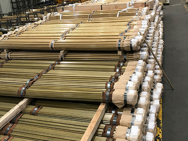 brass rods - bundles in shipping department