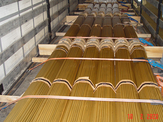 brass rods - Full load of 23 tons stowed safely on truck